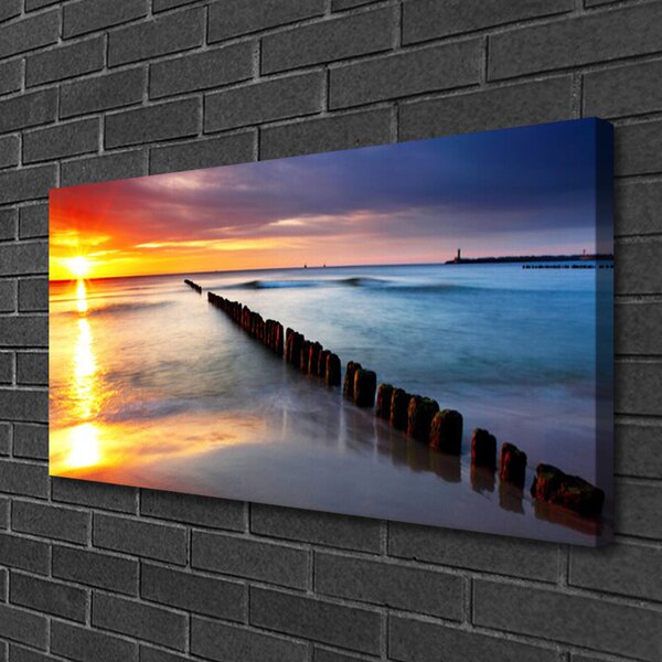 Quadro su tela Mare, sole, paesaggio 100x50 cm
