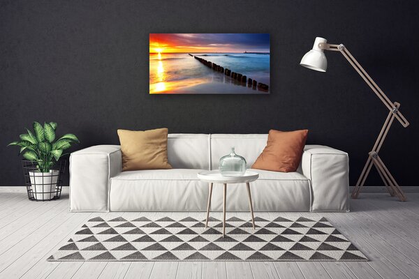 Quadro su tela Mare, sole, paesaggio 100x50 cm