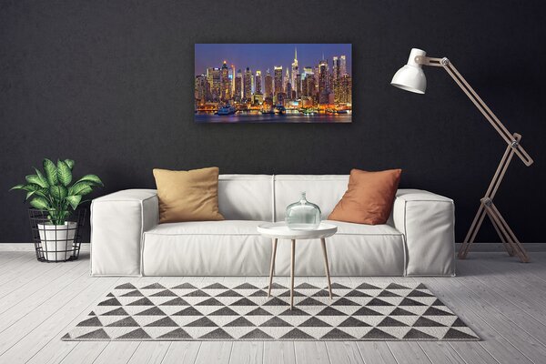 Quadro stampa su tela Grattacieli delle case di città 100x50 cm