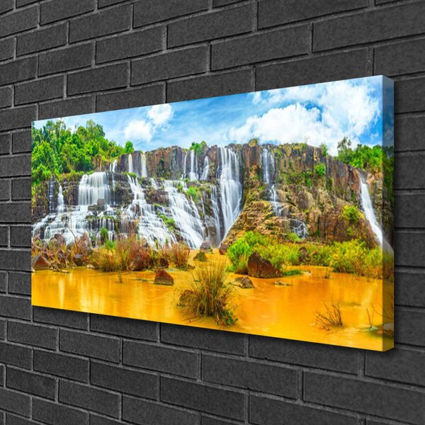 Stampa quadro su tela Cascata dell'albero della natura 100x50 cm