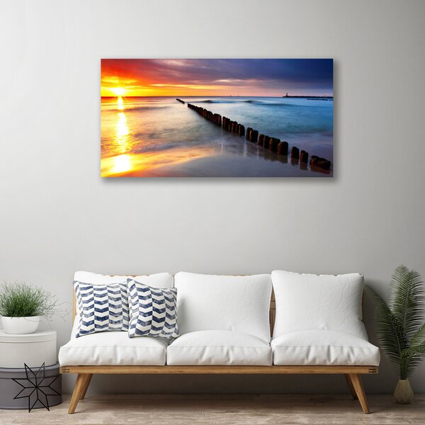 Quadro su tela Mare, sole, paesaggio 100x50 cm