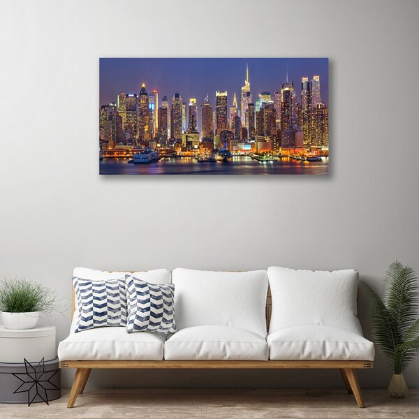 Quadro stampa su tela Grattacieli delle case di città 100x50 cm