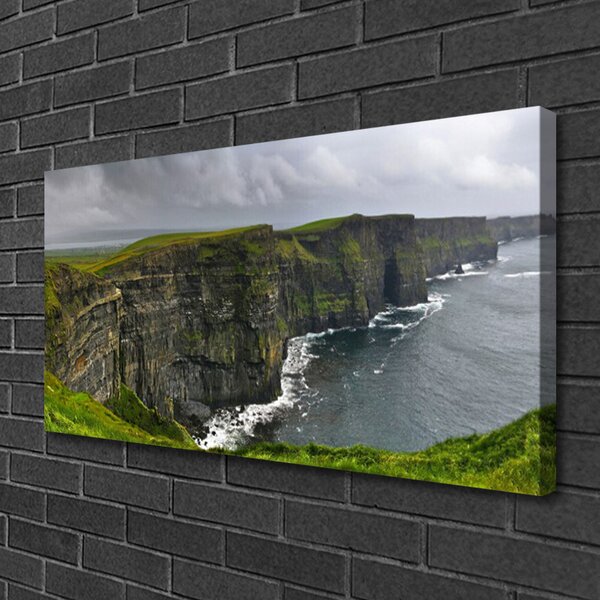 Quadro su tela Paesaggio dell'acqua della roccia della baia 100x50 cm