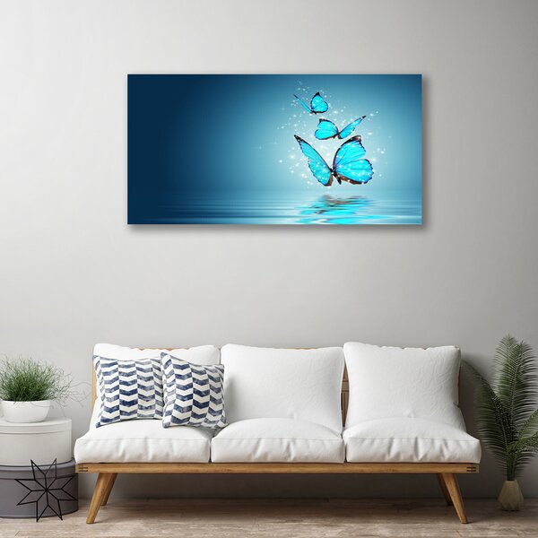Quadro su tela Farfalle Blu. Acqua Art 100x50 cm