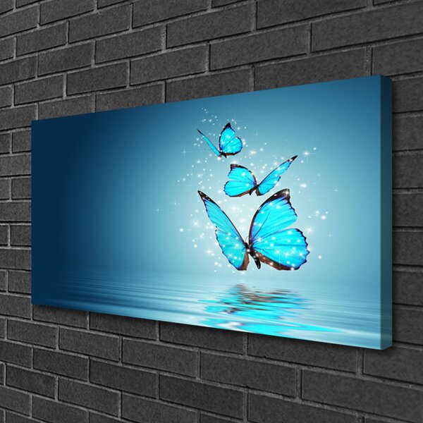 Quadro su tela Farfalle Blu. Acqua Art 100x50 cm