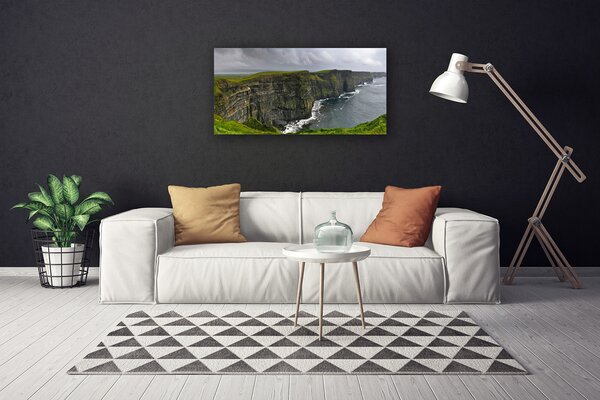 Quadro su tela Paesaggio dell'acqua della roccia della baia 100x50 cm
