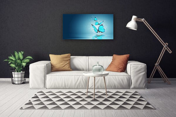 Quadro su tela Farfalle Blu. Acqua Art 100x50 cm