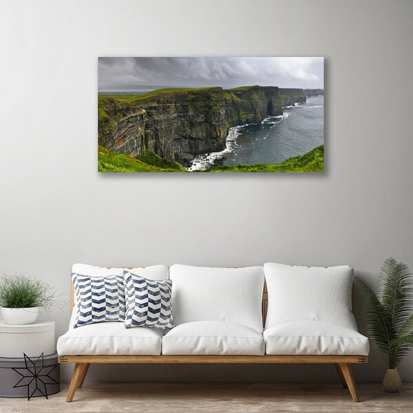 Quadro su tela Paesaggio dell'acqua della roccia della baia 100x50 cm