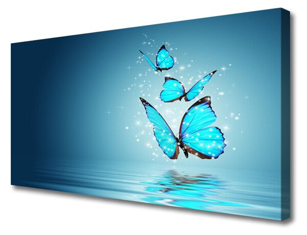 Quadro su tela Farfalle Blu. Acqua Art 100x50 cm