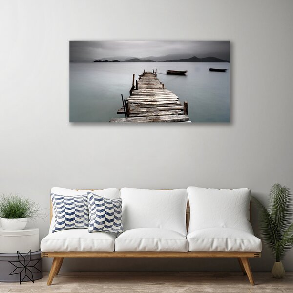 Quadro su tela Architettura del ponte sul mare 100x50 cm