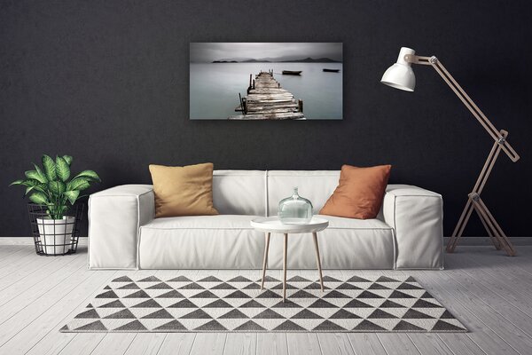 Quadro su tela Architettura del ponte sul mare 100x50 cm