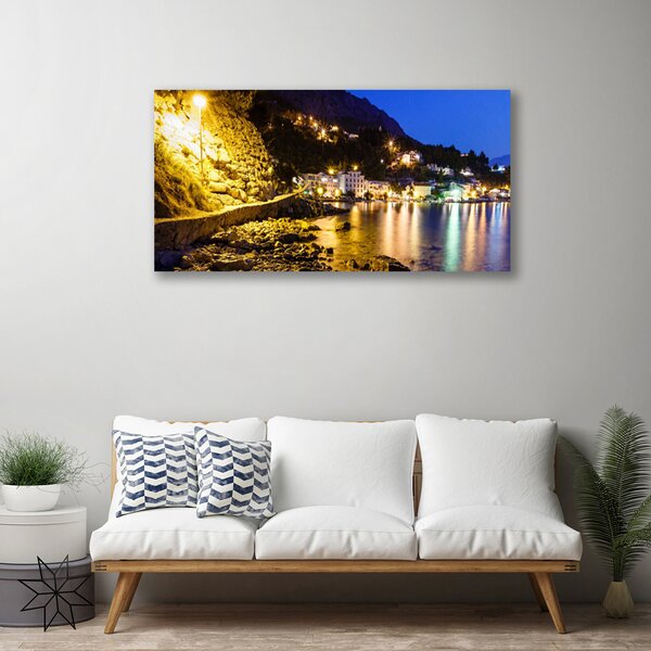 Foto quadro su tela Paesaggio di spiaggia di montagna 100x50 cm
