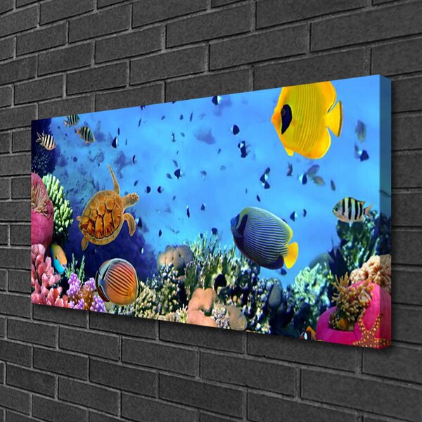 Quadro su tela Natura della barriera corallina 100x50 cm
