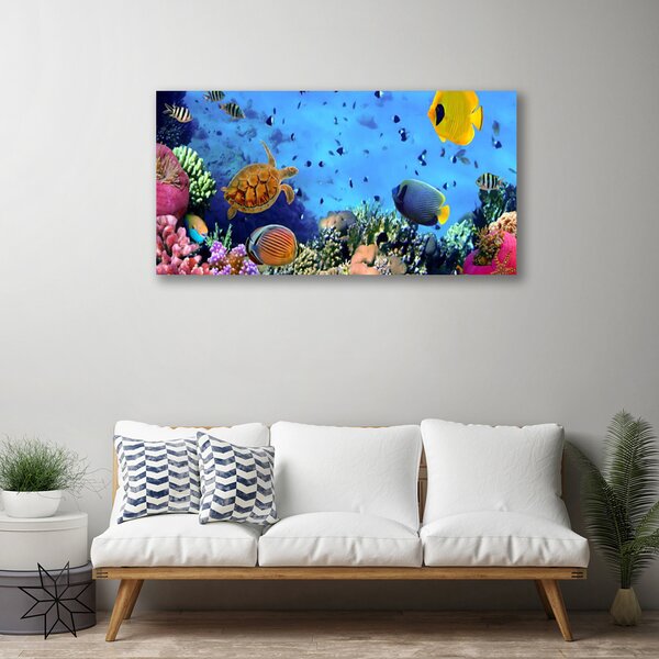 Quadro su tela Natura della barriera corallina 100x50 cm