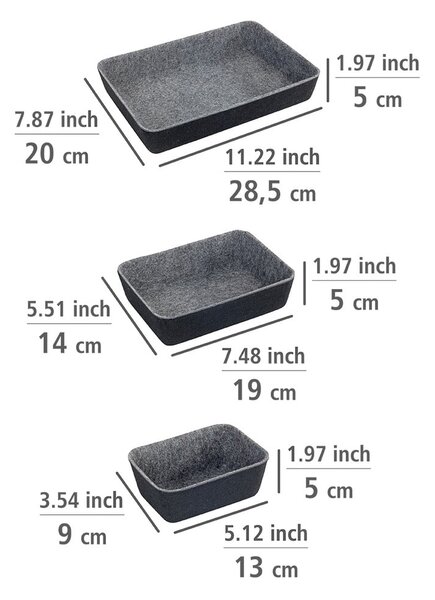 Set di 7 organizer grigi - Wenko