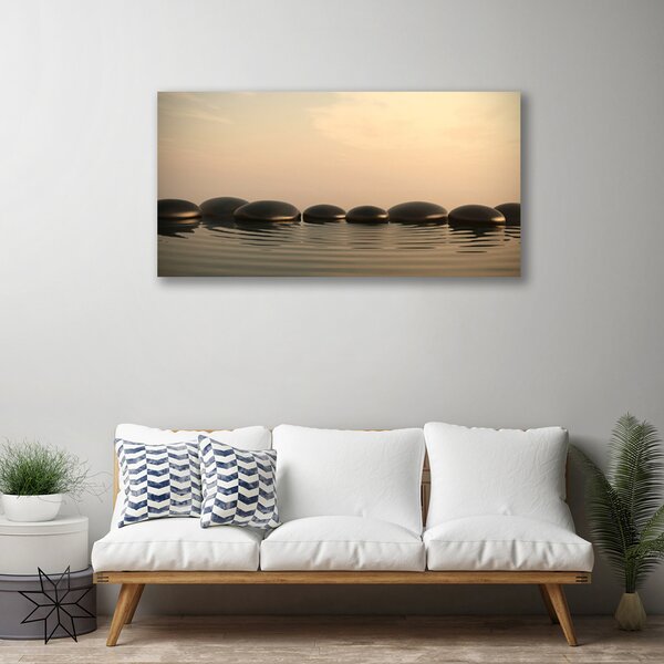 Quadro su tela Pietre, acqua, arte 100x50 cm