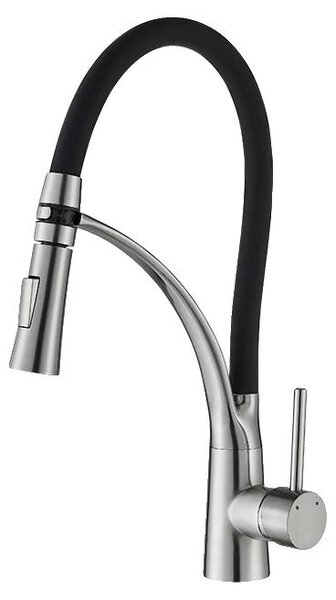 Rubinetto da cucina, doccetta estraibile, design monocomando, nichel spazzolato