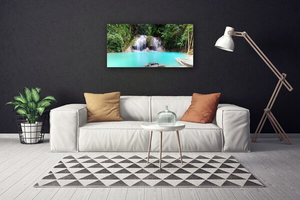 Foto quadro su tela Cascata Lago Natura 100x50 cm