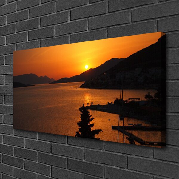 Quadro su tela Paesaggio di montagna del mare 100x50 cm