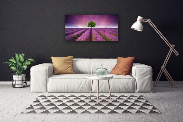 Stampa quadro su tela Natura dell'albero del prato 100x50 cm