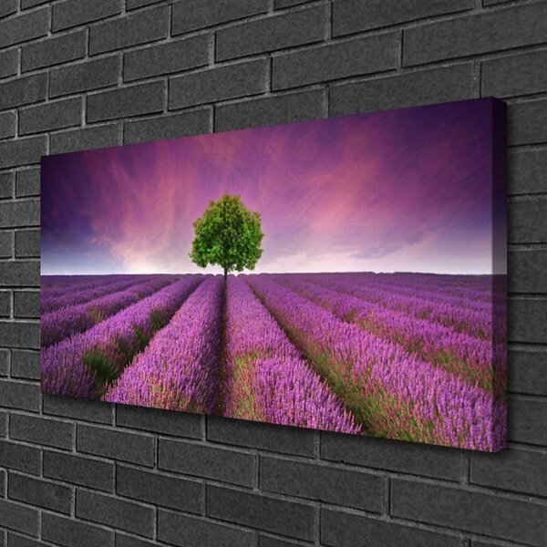 Stampa quadro su tela Natura dell'albero del prato 100x50 cm