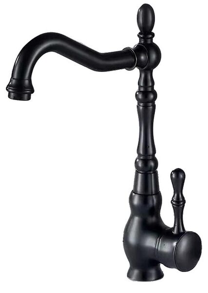 Rubinetto per lavabo, monocomando, montaggio su piano, nero opaco