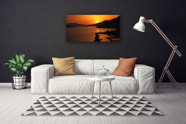 Quadro su tela Paesaggio di montagna del mare 100x50 cm