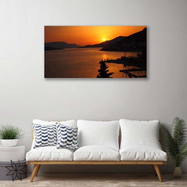 Quadro su tela Paesaggio di montagna del mare 100x50 cm