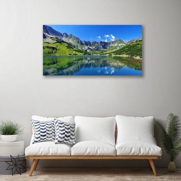 Quadro stampa su tela Paesaggio del lago di montagna 100x50 cm