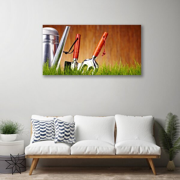Quadro su tela Strumenti per la natura dell'erba 100x50 cm