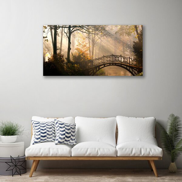 Quadro su tela Architettura del ponte della foresta 100x50 cm