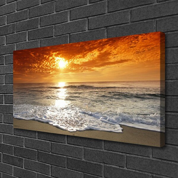 Quadro su tela Mare, sole, paesaggio 100x50 cm