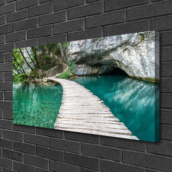 Quadro su tela Architettura del Lago Ponte 100x50 cm