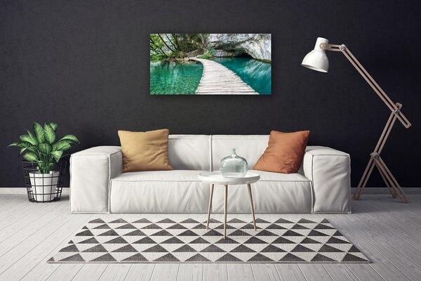 Quadro su tela Architettura del Lago Ponte 100x50 cm