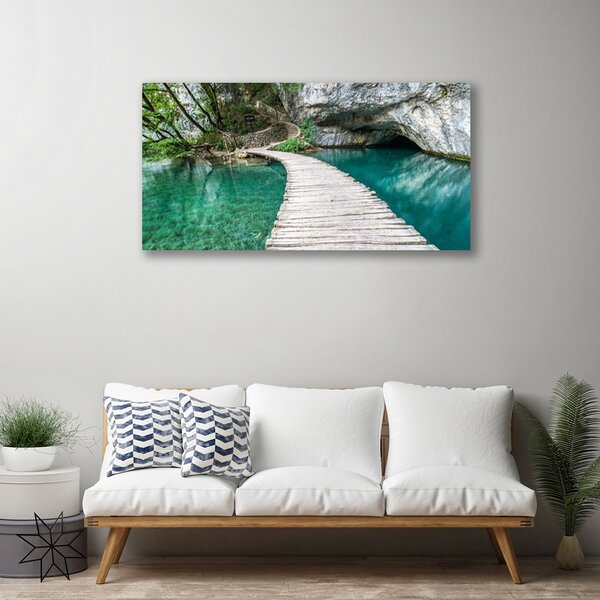 Quadro su tela Architettura del Lago Ponte 100x50 cm