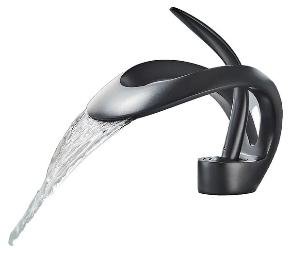 Miscelatore per lavabo, materiale: ottone, monocomando, colore: nero, finitura: ottone