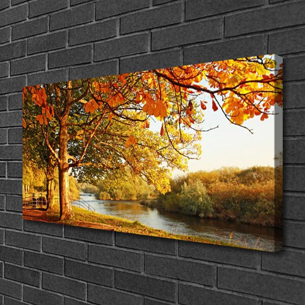 Quadro su tela Natura del lago dell'albero 100x50 cm