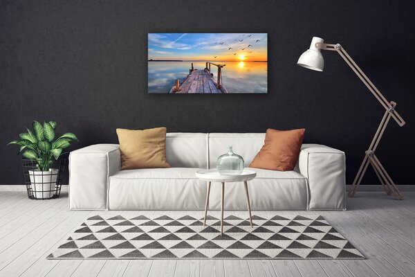 Quadro su tela Architettura del ponte sul mare 100x50 cm
