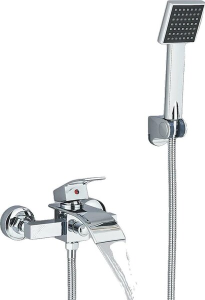 Miscelatore per vasca, con due manopole, design moderno, cromato