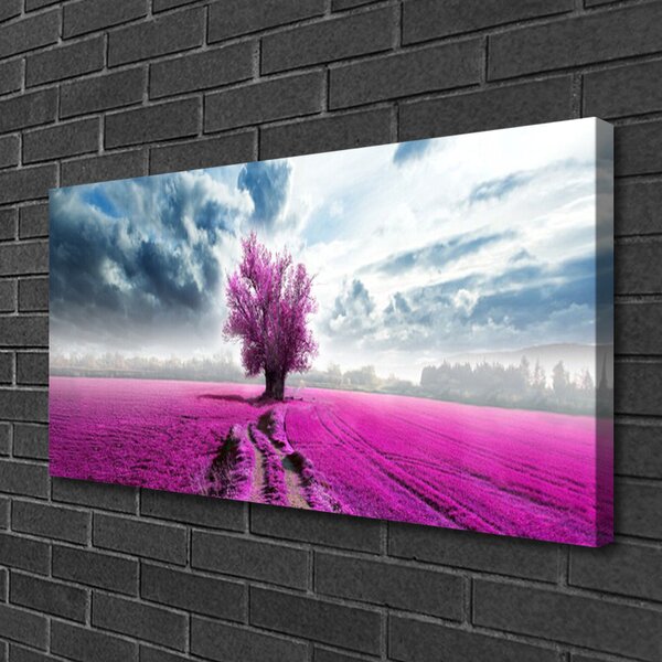 Quadro su tela Natura dell'albero del prato 100x50 cm