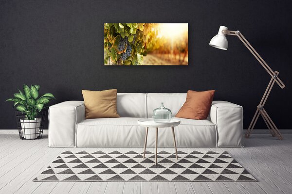 Quadro su tela Uva Foglie di cucina 100x50 cm
