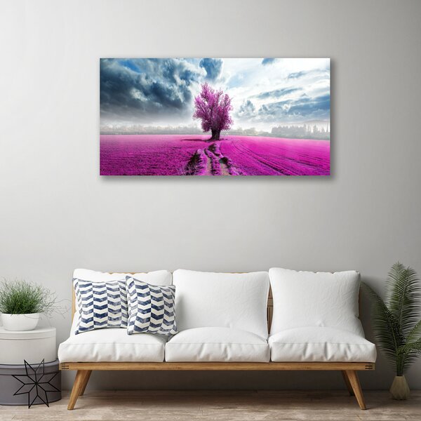 Quadro su tela Natura dell'albero del prato 100x50 cm