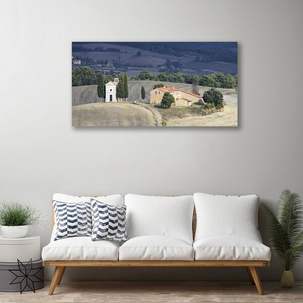 Quadro su tela Paesaggio degli alberi del prato 100x50 cm