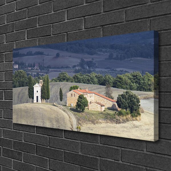 Quadro su tela Paesaggio degli alberi del prato 100x50 cm