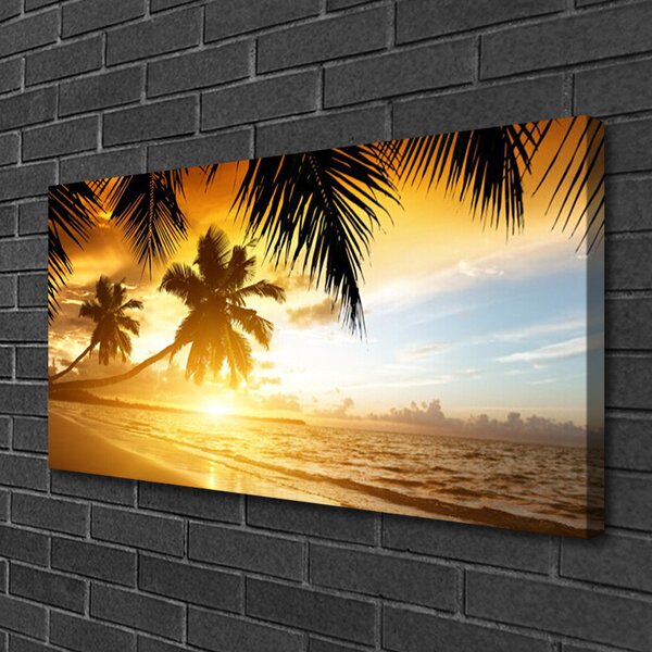 Quadro su tela Paesaggio del mare di Palm Beach 100x50 cm