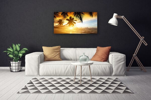 Quadro su tela Paesaggio del mare di Palm Beach 100x50 cm