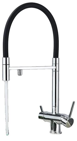 Rubinetto da cucina, acqua filtrata, due manopole, cromo