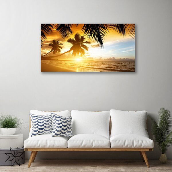 Quadro su tela Paesaggio del mare di Palm Beach 100x50 cm
