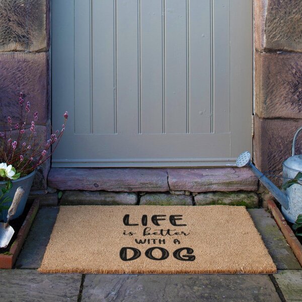 Zerbino in fibre di cocco 40x60 cm Life Is Better With a Dog – Artsy Doormats