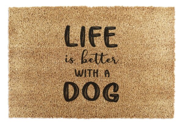 Zerbino in fibre di cocco 40x60 cm Life Is Better With a Dog – Artsy Doormats